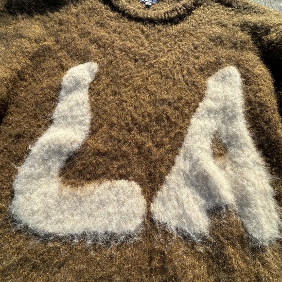 TUTUNJ LA Brown MOHAIR Crewneck Sweater - Picture 2 of 3